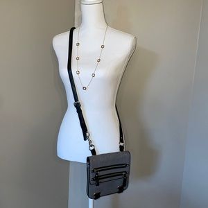 Coach grey leather crossbody purse